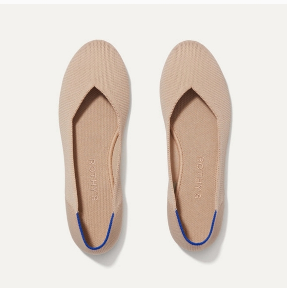 Rothy's The Flat Ecru Textile Ballet Flat Comfort Shoes Women’s US Sz 9 - Picture 1 of 7